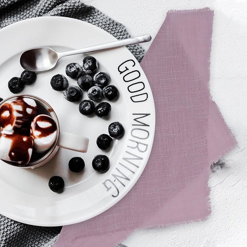 4 قطع مناديل قطن كتان قابلة لإعادة الاستخدام ماصة لحفلات الزفاف وتزيين المطاعم والمنزل - Image 3